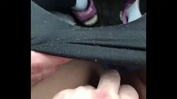 Girl rides dick in car