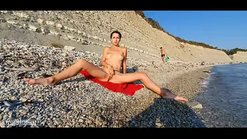 Public exhibitionist beach wife creampie nude nudism nudist
