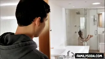 Brother Perving Out On Sister In The Shower