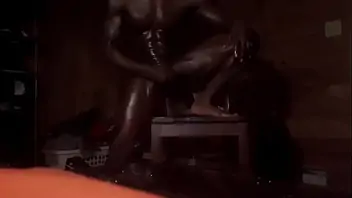 Black oiled solo masturbation starring all black