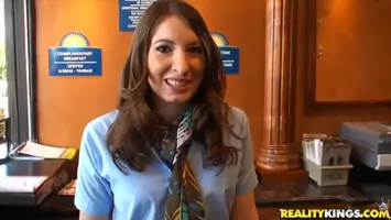 Blonde hottie dances around the pole and shows tits