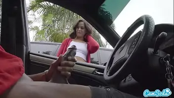White girl gets fucked by black guy in parking lot amatuer